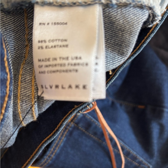 SLVRLAKE Grace wide leg Jeans in blue Western Hero Wash Raw Hem 28 - Picture 10 of 11